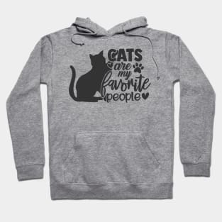 Cats Are My Favorite People Funny Cat Lover Hoodie